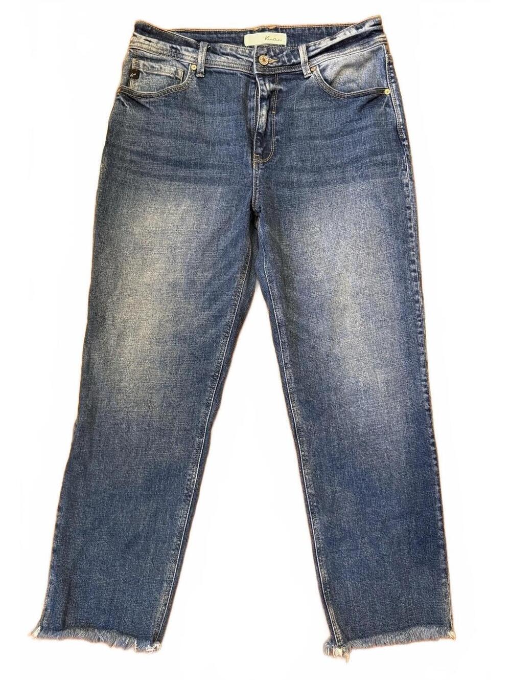 KanCan High Rise Straight Leg Jeans Raw Fray Hem Size 11/29